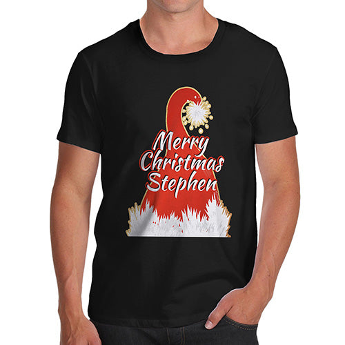 Personalised Merry Christmas Santa Hat Men's T-Shirt