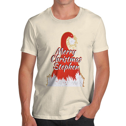 Personalised Merry Christmas Santa Hat Men's T-Shirt