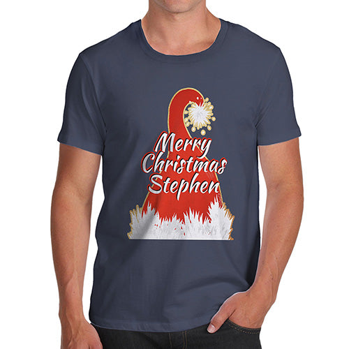 Personalised Merry Christmas Santa Hat Men's T-Shirt