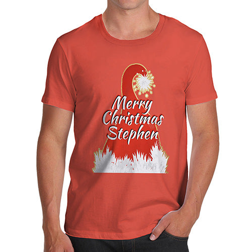 Personalised Merry Christmas Santa Hat Men's T-Shirt