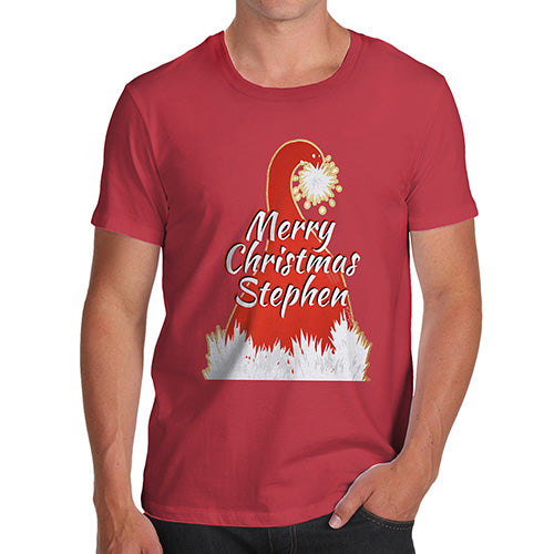 Personalised Merry Christmas Santa Hat Men's T-Shirt