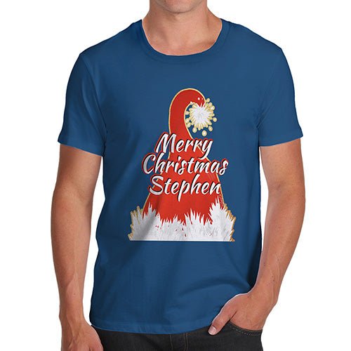 Personalised Merry Christmas Santa Hat Men's T-Shirt