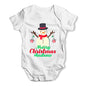 Personalised Merry Christmas Snowman Baubles Baby Unisex Baby Grow Bodysuit