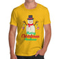 Personalised Merry Christmas Snowman Baubles Men's T-Shirt