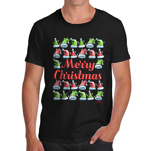 Merry Christmas Santa Hat Pattern Men's T-Shirt