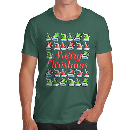 Merry Christmas Santa Hat Pattern Men's T-Shirt