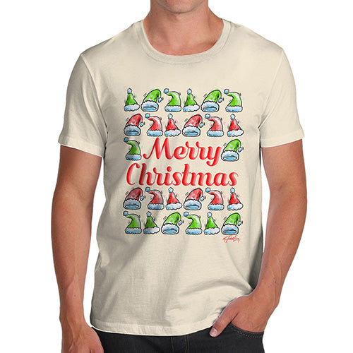 Merry Christmas Santa Hat Pattern Men's T-Shirt