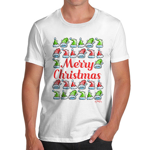 Merry Christmas Santa Hat Pattern Men's T-Shirt