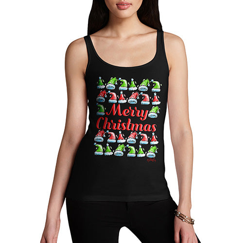 Merry Christmas Santa Hat Pattern Women's Tank Top