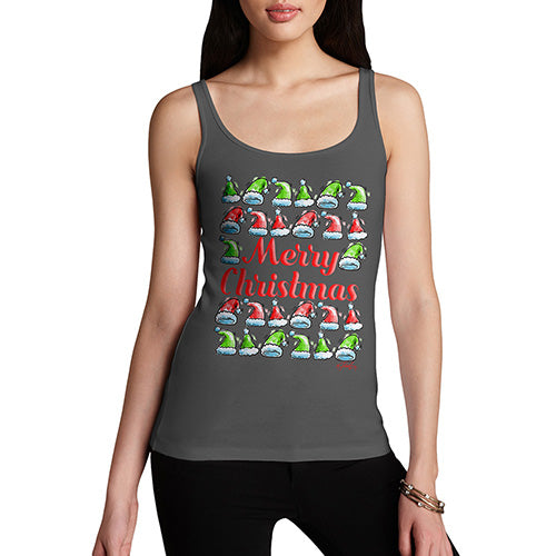 Merry Christmas Santa Hat Pattern Women's Tank Top