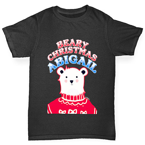 Personalised Polar Bear Christmas Jumper Boy's T-Shirt