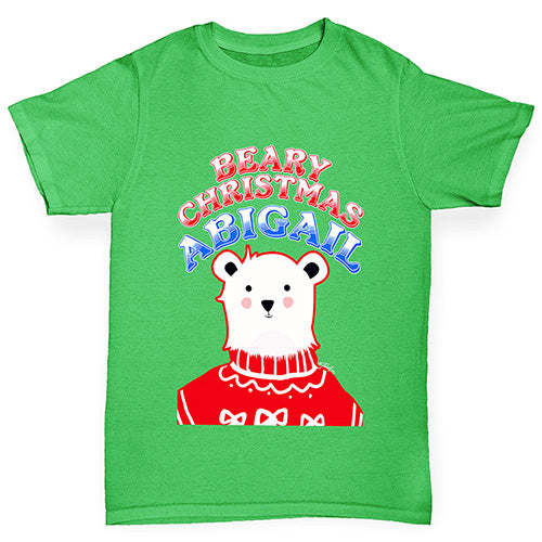 Personalised Polar Bear Christmas Jumper Boy's T-Shirt