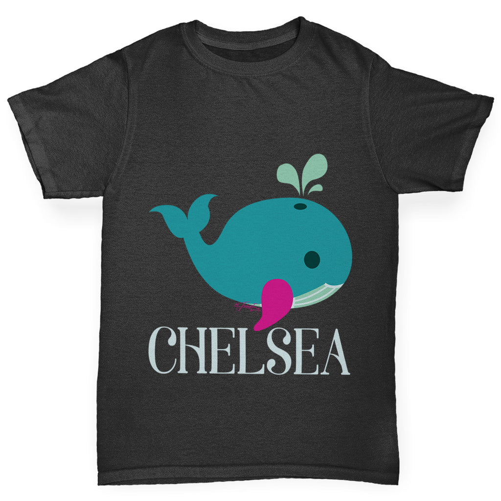 Personalised Cute Whale Girl's T-Shirt