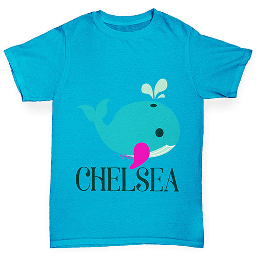 Personalised Cute Whale Girl's T-Shirt 