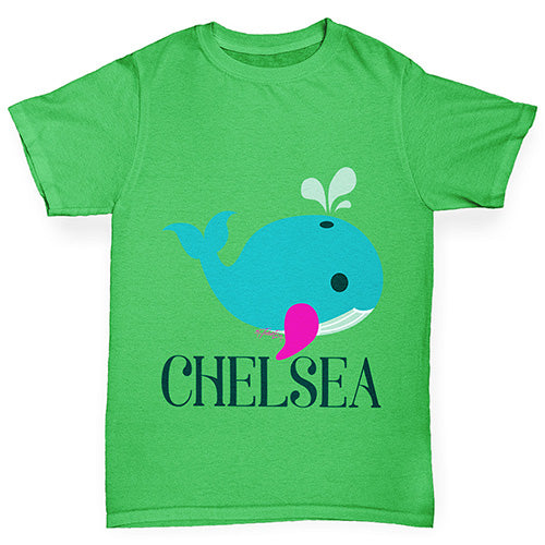 Personalised Cute Whale Girl's T-Shirt 