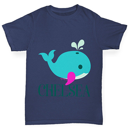 Personalised Cute Whale Girl's T-Shirt 