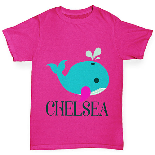 Personalised Cute Whale Girl's T-Shirt 