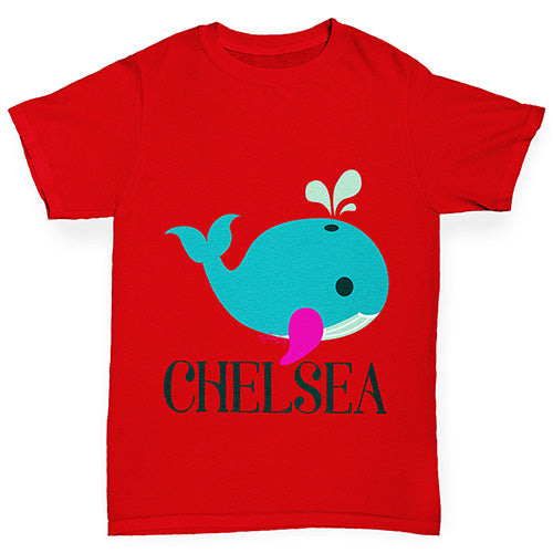 Personalised Cute Whale Girl's T-Shirt 