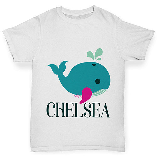 Personalised Cute Whale Girl's T-Shirt 