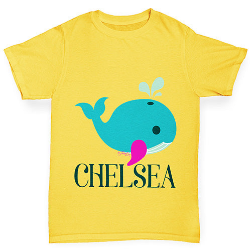 Personalised Cute Whale Girl's T-Shirt 