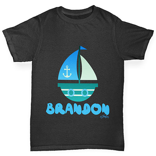 Personalised Cute Boat Boy's T-Shirt