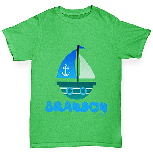 Personalised Cute Boat Boy's T-Shirt