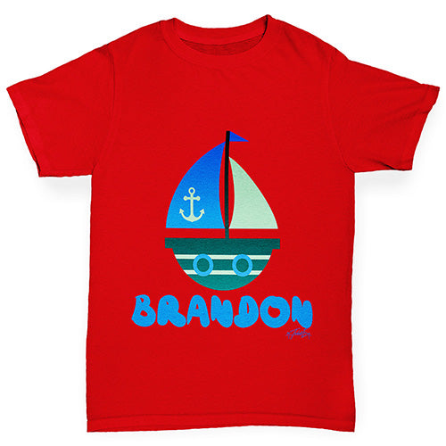 Personalised Cute Boat Boy's T-Shirt