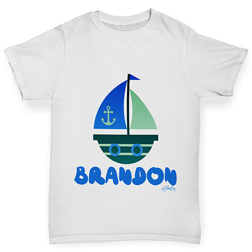 Personalised Cute Boat Boy's T-Shirt