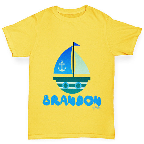 Personalised Cute Boat Boy's T-Shirt