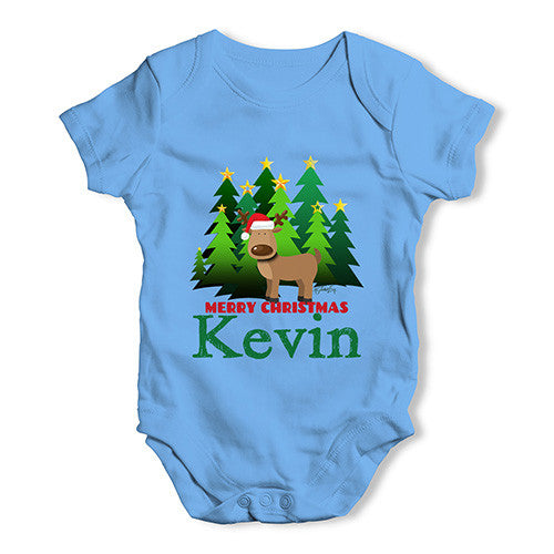 Personalised Christmas Trees Reindeer Baby Unisex Baby Grow Bodysuit