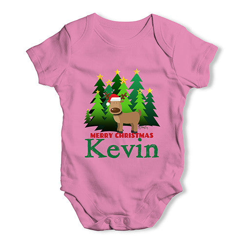 Personalised Christmas Trees Reindeer Baby Unisex Baby Grow Bodysuit