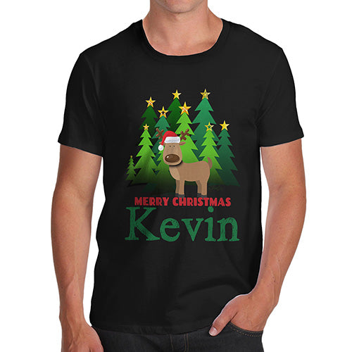 Personalised Christmas Trees Reindeer Men's T-Shirt