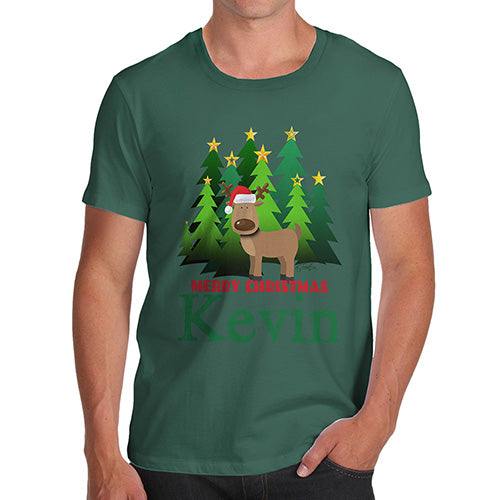 Personalised Christmas Trees Reindeer Men's T-Shirt