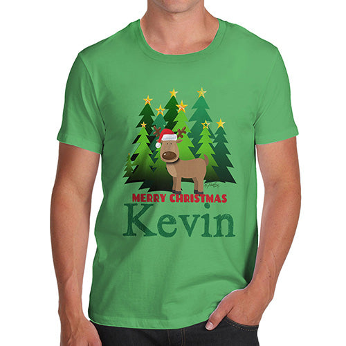 Personalised Christmas Trees Reindeer Men's T-Shirt