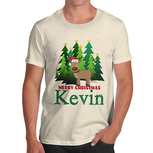 Personalised Christmas Trees Reindeer Men's T-Shirt