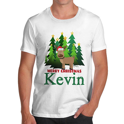 Personalised Christmas Trees Reindeer Men's T-Shirt