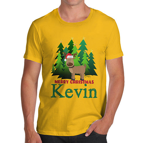 Personalised Christmas Trees Reindeer Men's T-Shirt