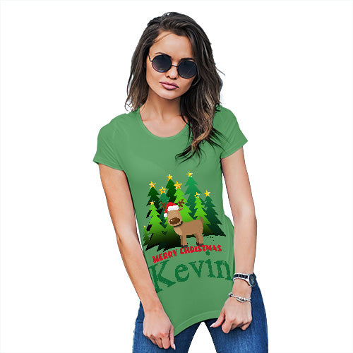 Personalised Christmas Trees Reindeer Women's T-Shirt 