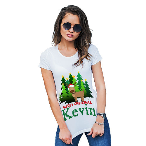 Personalised Christmas Trees Reindeer Women's T-Shirt 