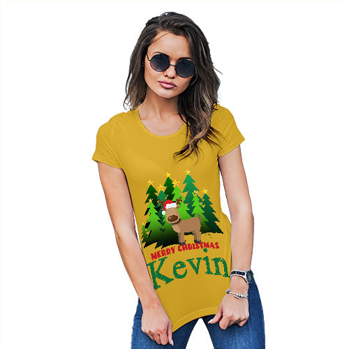 Personalised Christmas Trees Reindeer Women's T-Shirt 