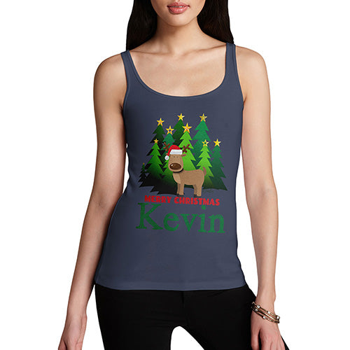 Personalised Christmas Trees Reindeer Women's Tank Top