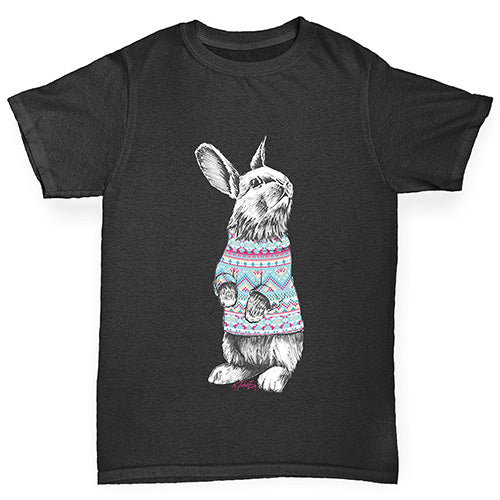 Christmas Jumper Bunny Boy's T-Shirt