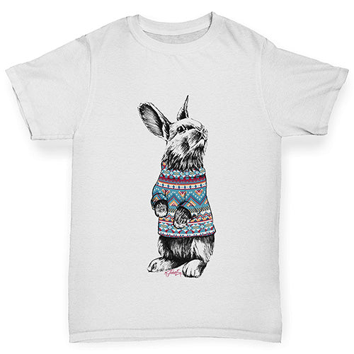 Christmas Jumper Bunny Boy's T-Shirt