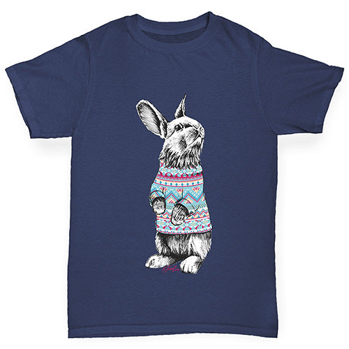 Christmas Jumper Bunny Girl's T-Shirt 