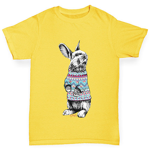 Christmas Jumper Bunny Girl's T-Shirt 