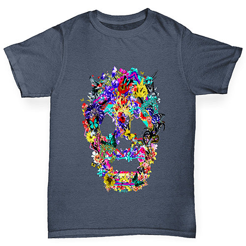 Floral Skull Boy's T-Shirt