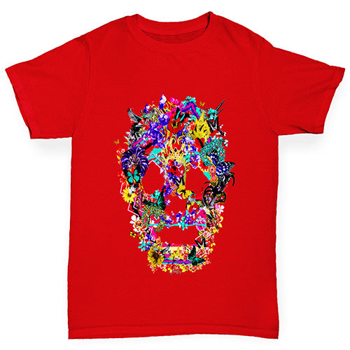 Floral Skull Boy's T-Shirt