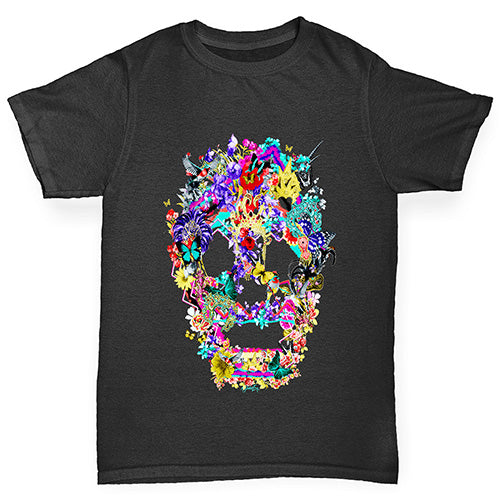 Floral Skull Girl's T-Shirt 