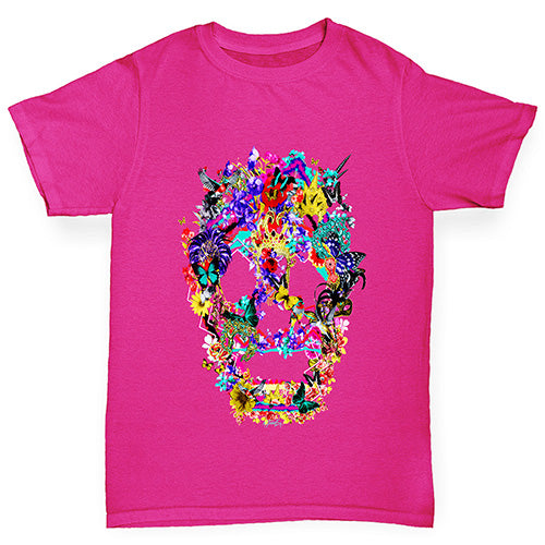 Floral Skull Girl's T-Shirt 