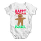 Personalised Happy Christmas Gingerbread Man Baby Unisex Baby Grow Bodysuit